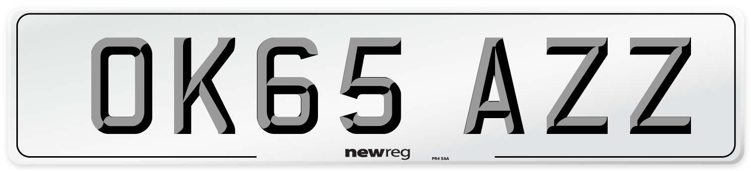 OK65 AZZ Number Plate from New Reg